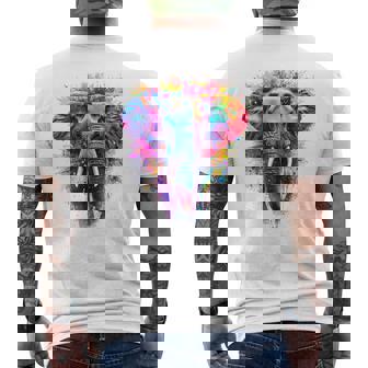 Elefante Arte Colorido Animal Motivo Obra De Arte Ele Camiseta Hombre Estampado Espalda - Regaloses