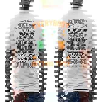 Everybody In The Pub Getting Tipsy St Patrick's Day Men's T-shirt Back Print - Monsterry