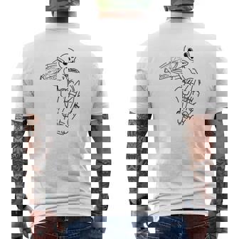 Fakie's Pizza Skelly Men's Back Print T-Shirt - Monsterry