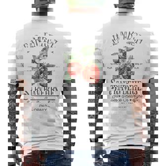 Farm Fresh Strawberries Vintage Strawberry Farmers Farm Men's T-shirt Back Print - Seseable