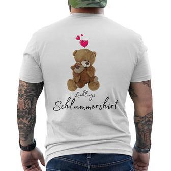 Favourite Teddy Bear Sleep With Heart Pyjamas Teddy T-Shirt mit Rückendruck - Geschenkecke