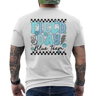 Field Day Blue Team Color Field Trip Team Game Competition Men's T-shirt Back Print - Thegiftio UK