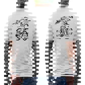 Fox Riding Bicycle Vintage Cycling Biking Fox Biker Men's T-shirt Back Print | Seseable CA