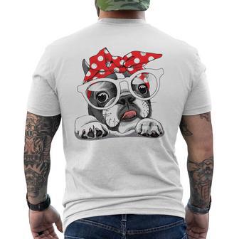 French Bulldog In Headband & Glasses T-Shirt mit Rückendruck - Geschenkecke