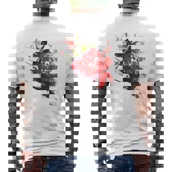 Fresa Diseño Abstracto Pintura Fruta Fresa Camiseta Hombre Estampado Espalda - Regaloses