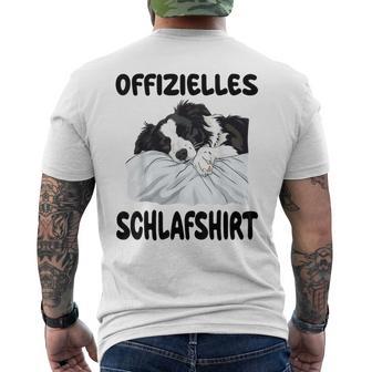 Border Collie Dog Official Sleep T-Shirt mit Rückendruck - Geschenkecke