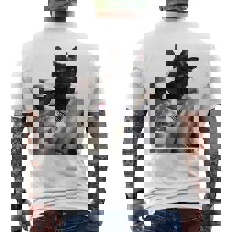Cats Driving A Car Men's T-shirt Back Print - Seseable