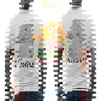 Funny Pleasing Frog Mushroom Hippie Style Men's Back Print T-Shirt - Monsterry