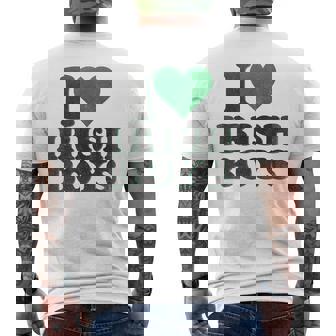 St Patrick Day I Love Irish Boys I Heart Irish Boys Men's T-shirt Back Print - Thegiftio
