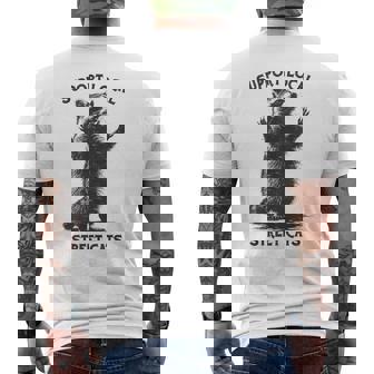 Street Cat Vintage Support Local Street Cats Raccoon Men's T-shirt Back Print - Thegiftio