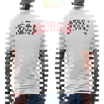 Georgia Ga Vintage Athletic Red Sports Style 80S 90S Men's T-shirt Back Print - Monsterry