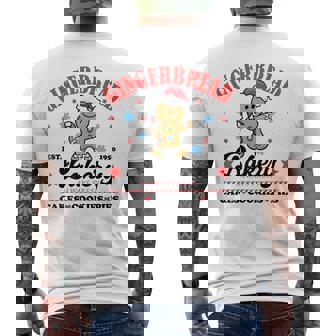 Gingerbread Bakery Cake Cookies Pies Christmas Baking Crew Men's Back Print T-Shirt - Monsterry