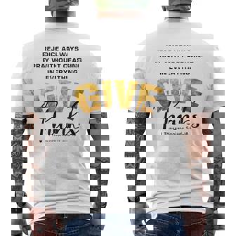 Give Thanks 1 Thessalonians 5 Men's Back Print T-Shirt - Monsterry