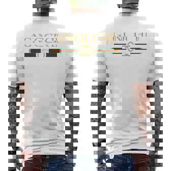 Gnocchi Logo Style Italian Foodie T-Shirt mit Rückendruck - Seseable