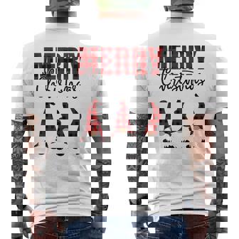 Gnomes Christmas Faceless Doll Merry Christmas Plaid Pajamas Men's Back Print T-Shirt - Monsterry