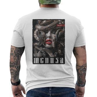 Goddess Snake Greek Mythology Backprint Medusa T-Shirt mit Rückendruck - Geschenkecke