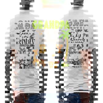Grandpa Of The Birthday Boy Wild Zoo Theme Safari Party Men's Back Print T-Shirt - Monsterry