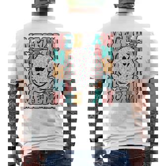 Groovy Meemaw Checkered Leopard Bolt Lightning Grandma Life Men's Back Print T-Shirt - Monsterry