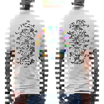 Guitar Hippie I Got An Easy Peaceful Feeling Sunflower Peace Men's Back Print T-Shirt - Monsterry