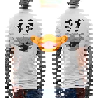 Halloween Duck Face Costume Men's Back Print T-Shirt - Monsterry
