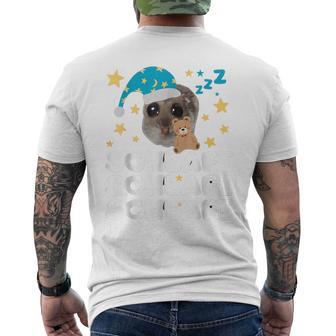 Hamsti Schlafi Schlafi Sad Hamster Schlafi Schlafi Blue T-Shirt mit Rückendruck - Geschenkecke