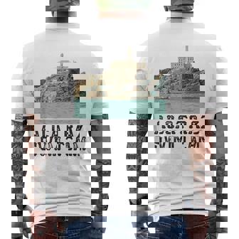 Hand Drawn Alcatraz Swim Team Men's Back Print T-Shirt - Monsterry