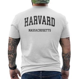 Harvard Massachusetts Maintage Athletic Sports Gray T-Shirt mit Rückendruck - Geschenkecke