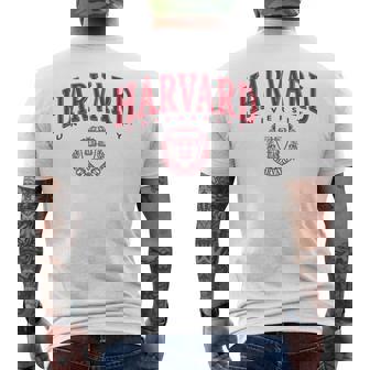 Harvard University Classic Red Shield Gray T-Shirt mit Rückendruck - Geschenkecke