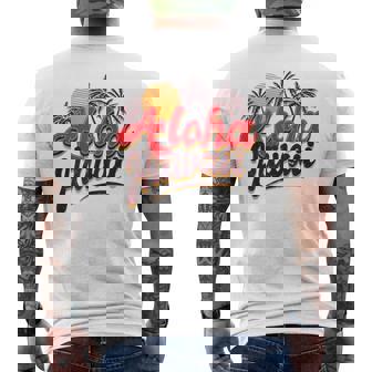 Hawaii Aloha Vintage Retro Palm Trees Beach Surfer Tank Top Men's Back Print T-Shirt - Monsterry