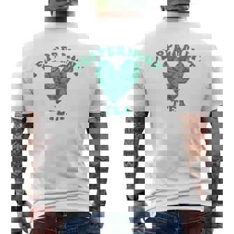 I Heart Peppermint Tea Herbal Tea Lovers Men's Back Print T-Shirt - Monsterry