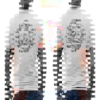 Hippie Teach Peace Flower Shirt Men's Back Print T-Shirt - Monsterry