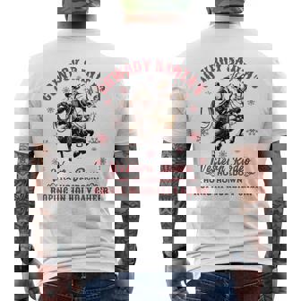 Ho Ho Hoedown Roping In Holiday Cheer Fun Christmas Men's Back Print T-Shirt - Monsterry