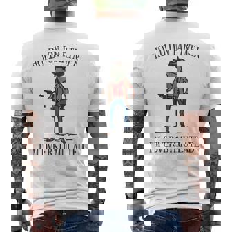 Hold On Partner I'm Overstimulated Cowboy Frog Vintage Men's T-shirt Back Print - Thegiftio