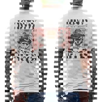 Howdy Putos Western Cowboy Skull Retro Vintage Men's T-shirt Back Print - Seseable