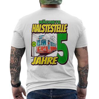 Ich Bin 5 Straßenbahnen Straßenbahn Children's Birthday Party T-Shirt mit Rückendruck - Geschenkecke