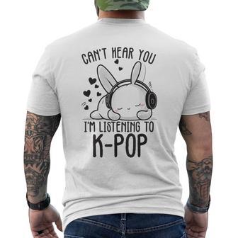 Ich Kann Dich Nicht Hören Ich Hörre Zu Kpop Rabbit K-Pop Gray T-Shirt mit Rückendruck - Geschenkecke