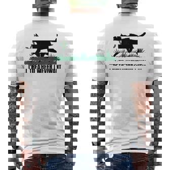 I'll Tread Wherever I Want Cat Lovers Adults Yellow Small Short Sleeve V-Neck Modern Animal Print Cat Themed Everyday Casual Men's T-shirt Back Print - Monsterry