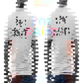 I'm Paint I Heart Love To Finger Paint Cute Couple Men's T-shirt Back Print - Seseable