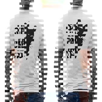 Is-He-Vintage-Dead-Yet Cat Men's T-shirt Back Print - Monsterry
