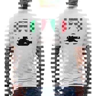 Italien Flagge Sonnenbrille Schnurrbart Italia Flaggen T-Shirt mit Rückendruck - Geschenkecke