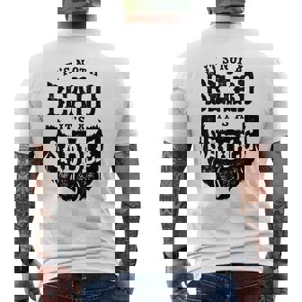 It's Not A Beard It's A Saddle Bearded Men Joke Men's Back Print T-Shirt - Monsterry