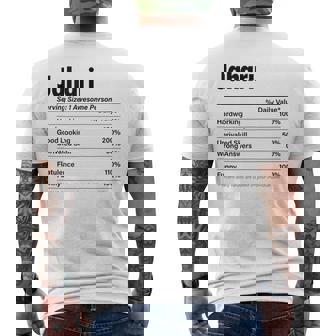 JAHARI Nutrition Facts Name Definition Graphic Tank Top Men's Back Print T-Shirt - Monsterry
