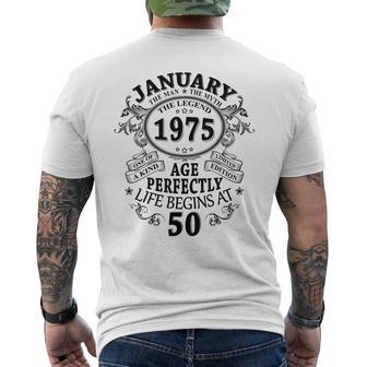 January 1975 50 Years Decoration 1975 50Th Birthday T-Shirt mit Rückendruck - Geschenkecke