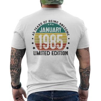 January 1985 40Th Birthday 1985 40 Years Decorative T-Shirt mit Rückendruck - Geschenkecke