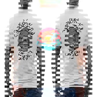 Jekyll Island Georgia Vintage Sunset Palm Trees Beach Men's T-shirt Back Print - Thegiftio UK