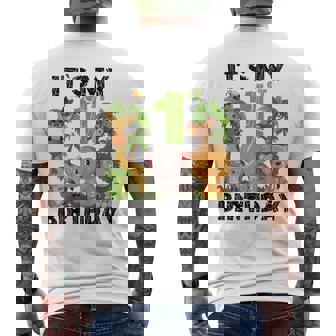 Kids It's My 1st Birthday Zoo Safari Jungle Animals Theme Men's Back Print T-Shirt - Monsterry