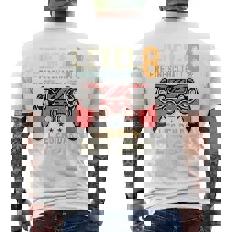 Kinder 8 Geburtstagideo Gamer Level 8 Freigeschaltet Jahrgang T-Shirt mit Rückendruck - Geschenkecke