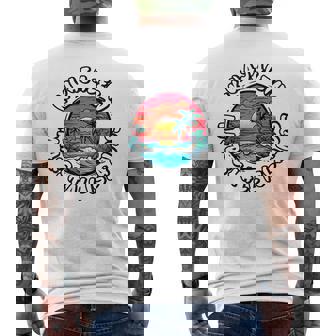 Kwajalein Marshall Islands Vintage Sunset Palm Trees Beach Men's Back Print T-Shirt - Monsterry