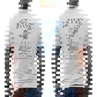 Last Toast On The Coast Team Bride Beach Bachelorette 2025 Men's T-shirt Back Print - Monsterry