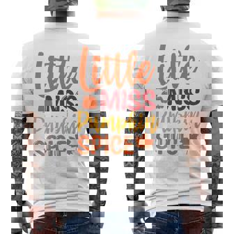 Little Pumpkin Spice Miss Cute Fall Pumpkin Thanksgiving Premium Men's Back Print T-Shirt - Monsterry